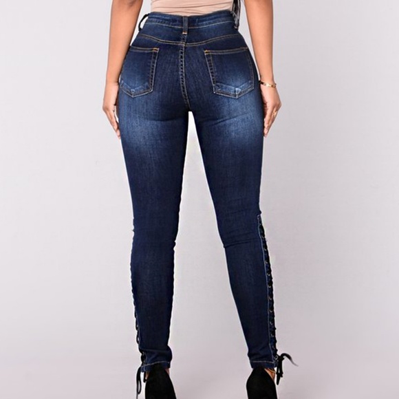 2FOR$30 - NWOT Dark Denim Pencil Jeggings w/Lace Up Ankles,  XL - Picture 5 of 5